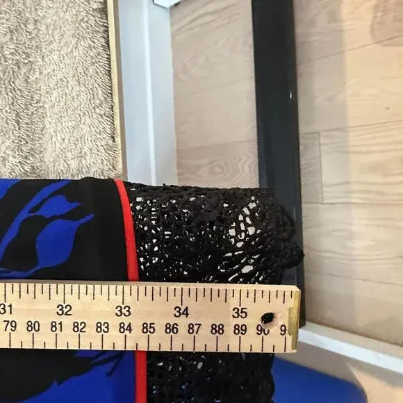 Joseph Ribkoff Floral 3/4 Sleeves Sheath Knee Length Dress with Lace Trim - 6 - Picture 7 of 8